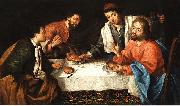 Pier Leone Ghezzi Emmaus, Christ breaking bread oil painting